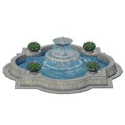 Фонтан с птицами и цветами