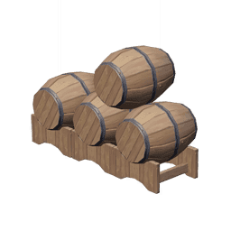 Аккуратно сложенные бочки из пихты