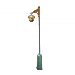 Уличный фонарь из древесины взрывопламенного дерева