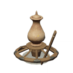 Тяжёлый гончарный круг из сияющей древесины