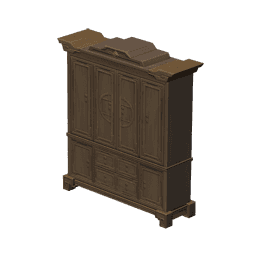 Шкаф из песчаного дерева с золотым узором