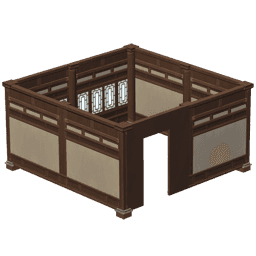 Деревянная стена с нефритовым карнизом