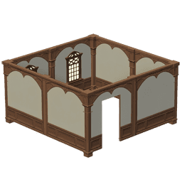 Арочная стена из тёмного дерева