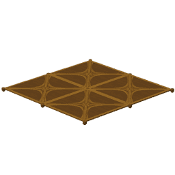 Резной потолок из сияющей древесины