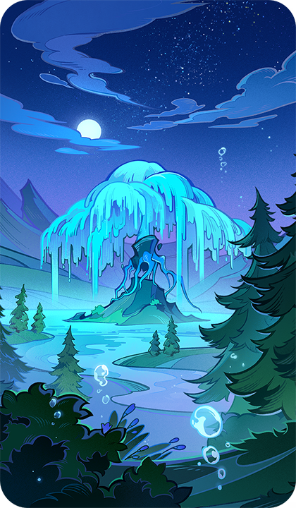 Плакучая ива у озера