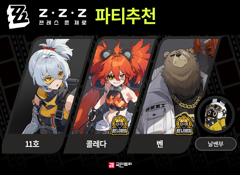 젠레스 존 제로 11호, 콜레다, 루시 불 속성 추천 파티 조합