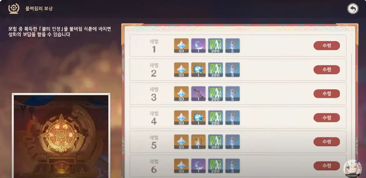 원신 마신 임무 클리어 보상 및 신상 공양 원석 획득 가이드 화면