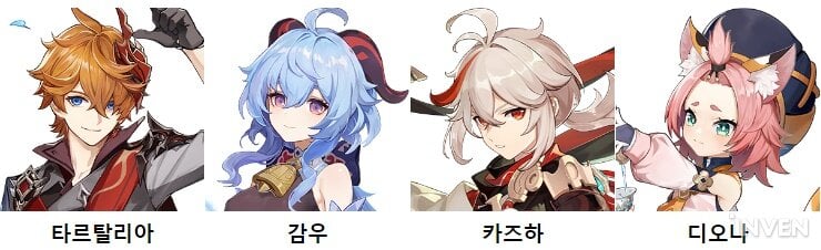 원신 타르탈리아 국제팟 조합 및 카즈하 이중 확산 테크닉 비교 가이드