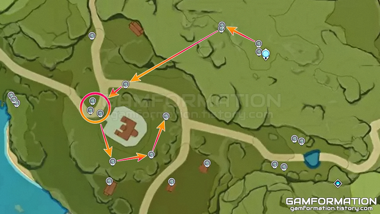 원신 농축 레진 제작에 필수적인 수정 코어를 빠르게 얻을 수 있는 수정 나비 파밍 추천 지도