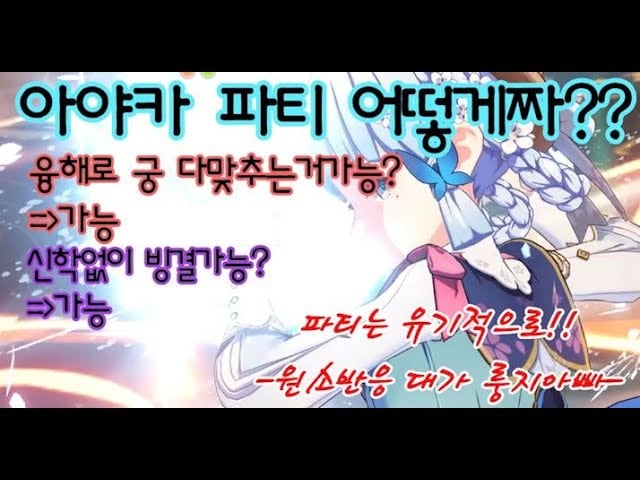 원신 아야카 최고 효율 빙결 파티 아신카코 및 아푸카샤 팀 구성 가이드