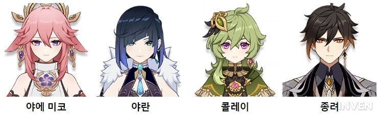야에 미코 1티어 추천 파티 타이나리, 나히다, 종려 발산 촉진 조합