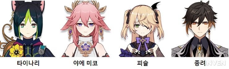 원신 야에 미코 최강 촉진 파티 조합 타이나리 나히다 종려